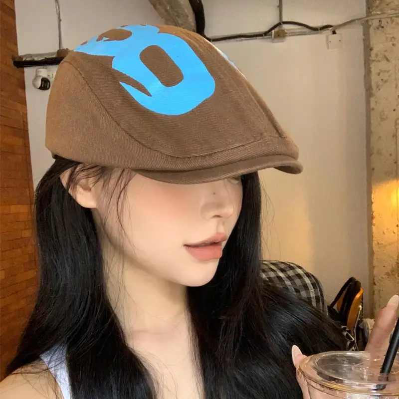Women Retro Forward Hat American Style Winter Cap - Image 6