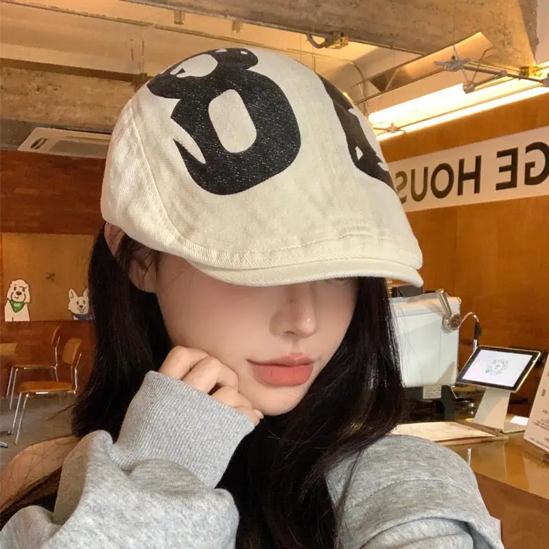 Women Retro Forward Hat American Style Winter Cap - Image 7