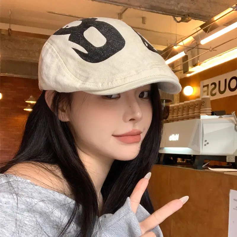 Women Retro Forward Hat American Style Winter Cap - Image 8
