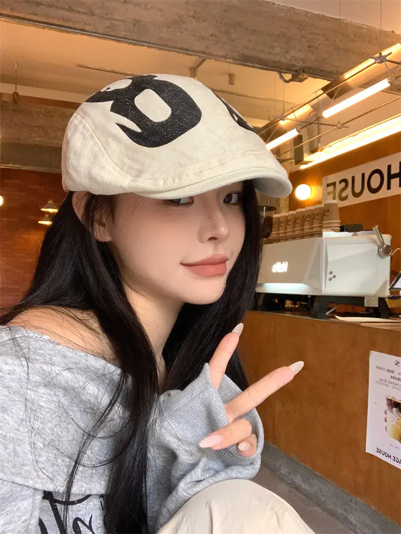 Women Retro Forward Hat American Style Winter Cap — feature 10
