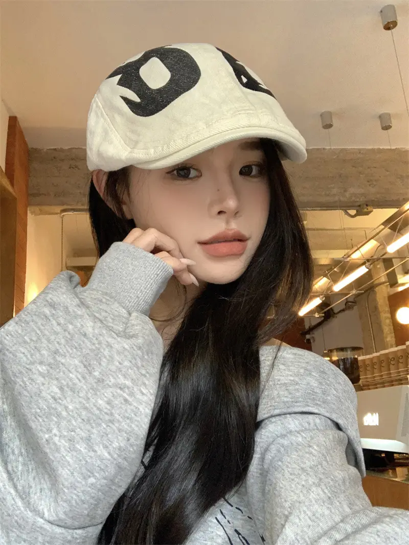 Women Retro Forward Hat American Style Winter Cap — feature 9