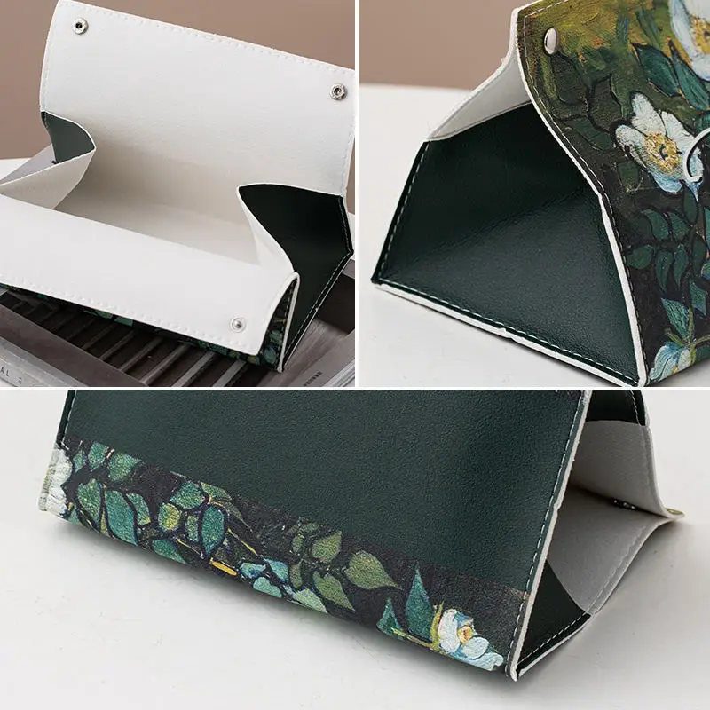Modern Oil Painting Desktop Paper Box Multifunctional Storage Tissue Box - Image 9