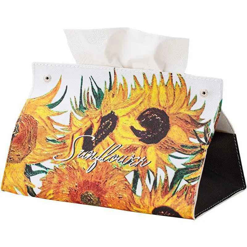 Modern Oil Painting Desktop Paper Box Multifunctional Storage Tissue Box - Image 10