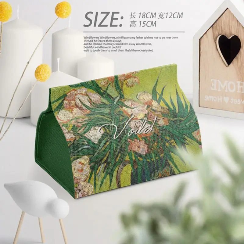 Modern Oil Painting Desktop Paper Box Multifunctional Storage Tissue Box - Image 5