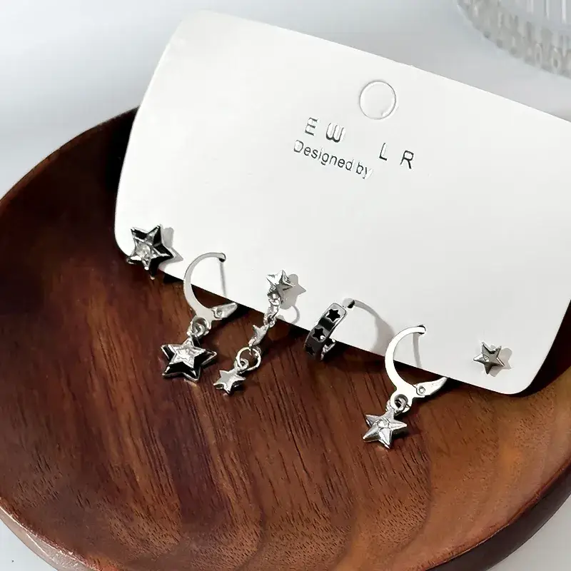 Dark Star Rhinestone 5-Piece Earrings Set - Image 3