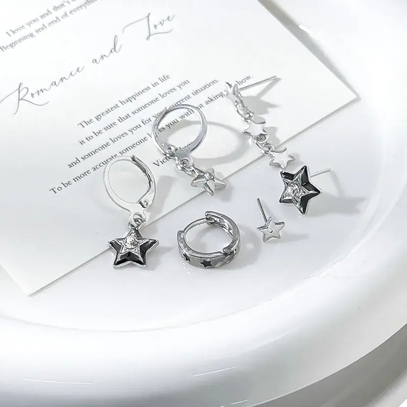 Dark Star Rhinestone 5-Piece Earrings Set - Image 4