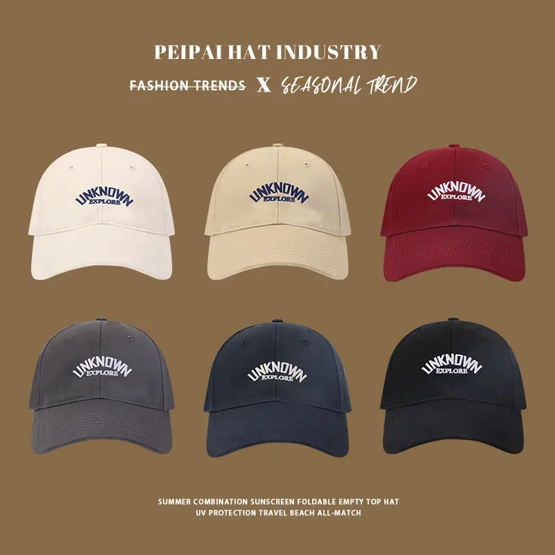 Unknowmen Embroidered Curved Sunshade Cap Red - Image 8