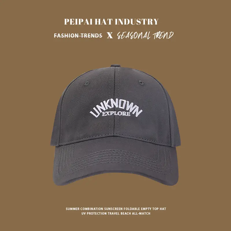 Unknowmen Embroidered Curved Sunshade Cap Red — feature 9