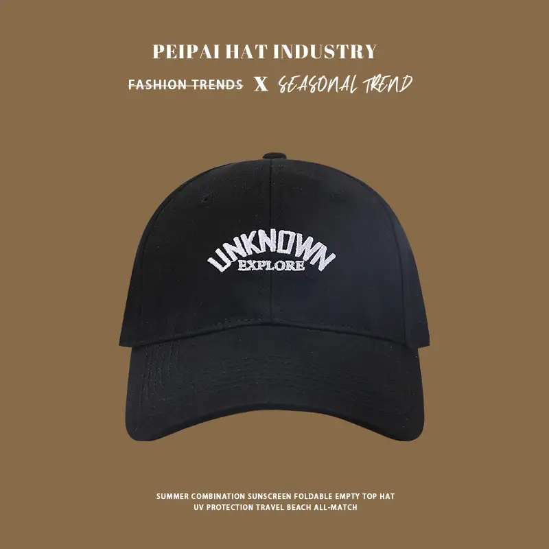 Unknowmen Embroidered Curved Sunshade Cap Red - Image 6