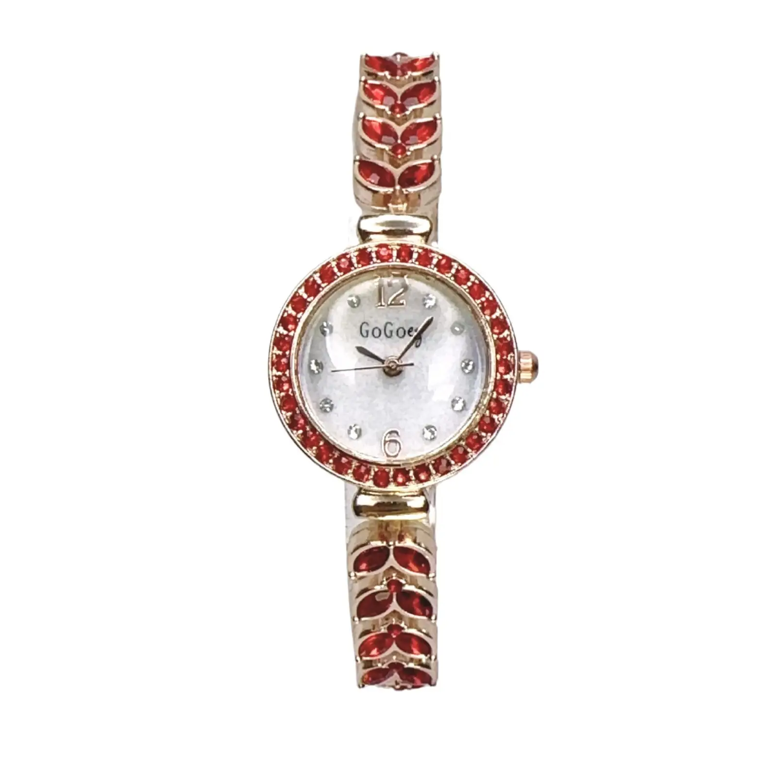 Women's Floral Chain Watch with Crystal Dial - Image 11