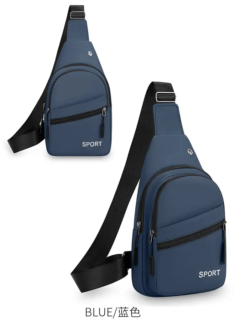 Men's Grey Crossbody Chest Bag Sporty Design — feature 18