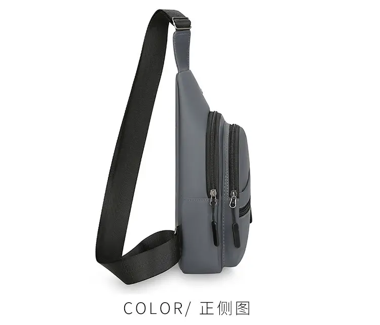 Men's Grey Crossbody Chest Bag Sporty Design — feature 22