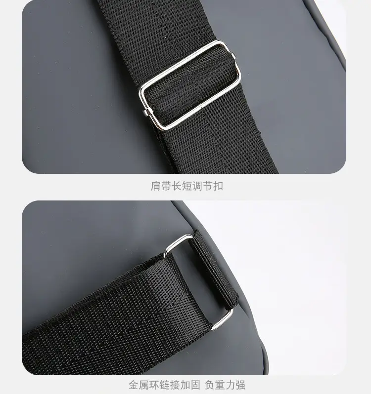 Men's Grey Crossbody Chest Bag Sporty Design — feature 25