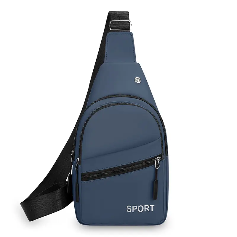 Men's Grey Crossbody Chest Bag Sporty Design - Image 2