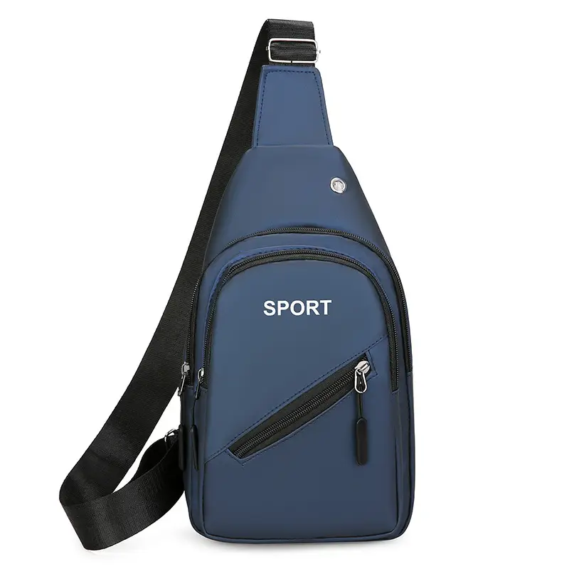 Men's Blue Sports Crossbody Bag with 3 Straps - Image 8