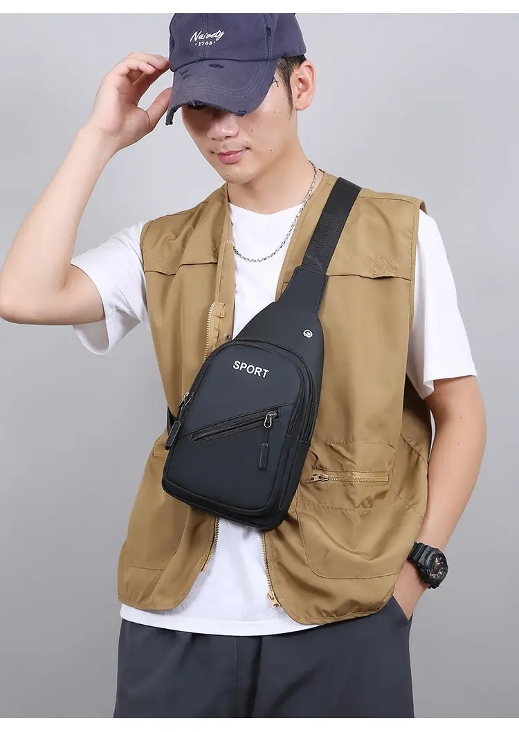 Men's Blue Sports Crossbody Bag with 3 Straps — feature 17