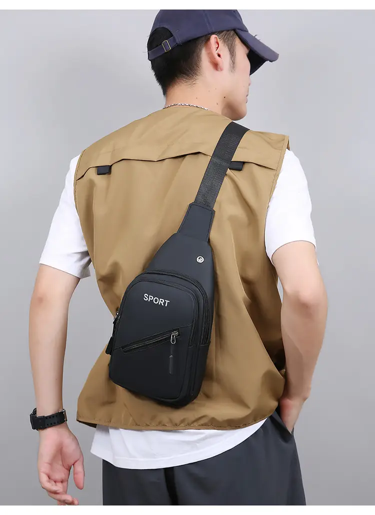 Men's Blue Sports Crossbody Bag with 3 Straps — feature 18