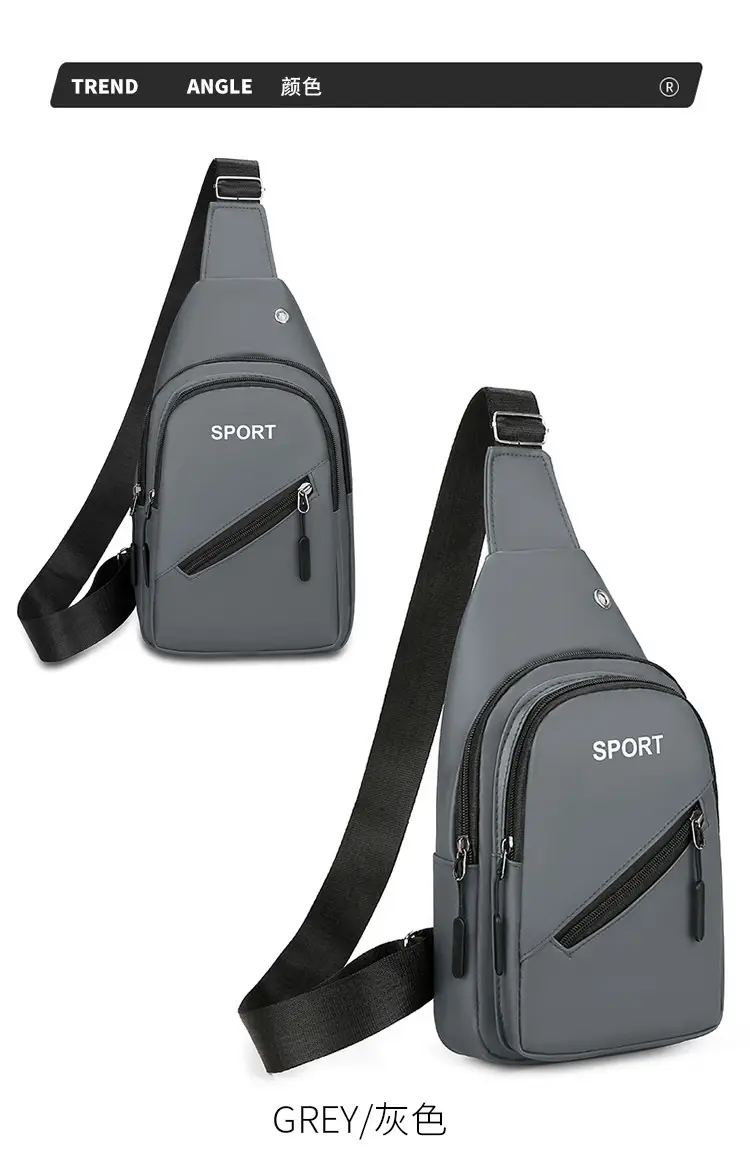 Men's Blue Sports Crossbody Bag with 3 Straps — feature 19