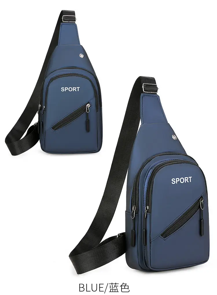 Men's Blue Sports Crossbody Bag with 3 Straps — feature 20