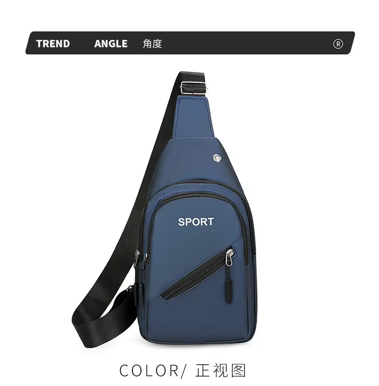 Men's Blue Sports Crossbody Bag with 3 Straps — feature 22