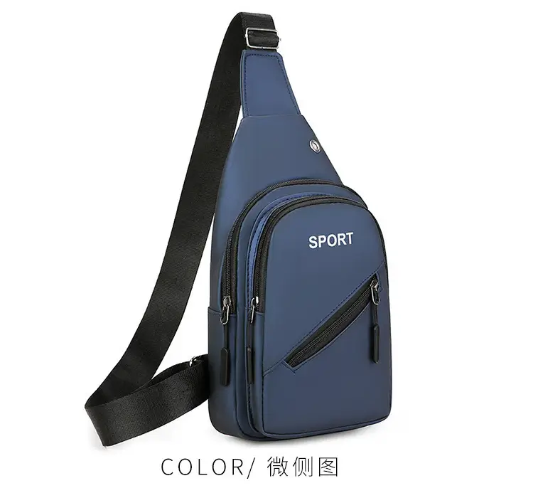 Men's Blue Sports Crossbody Bag with 3 Straps — feature 23