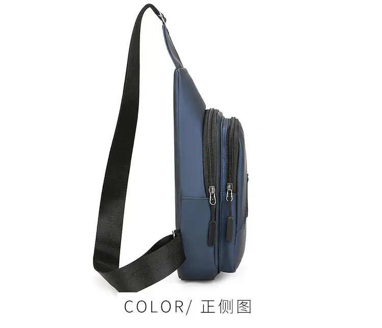 Men's Blue Sports Crossbody Bag with 3 Straps — feature 24