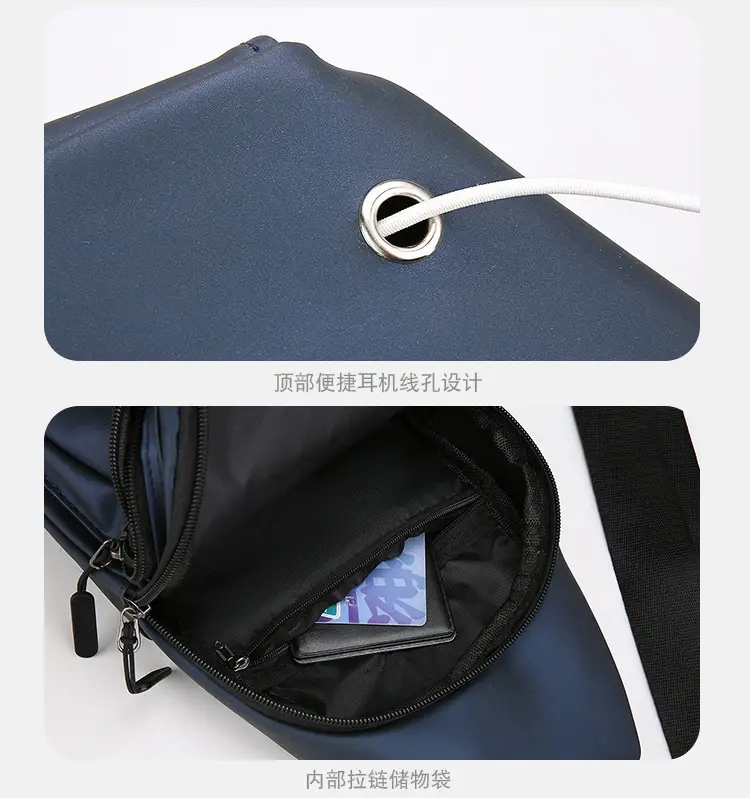 Men's Blue Sports Crossbody Bag with 3 Straps — feature 28
