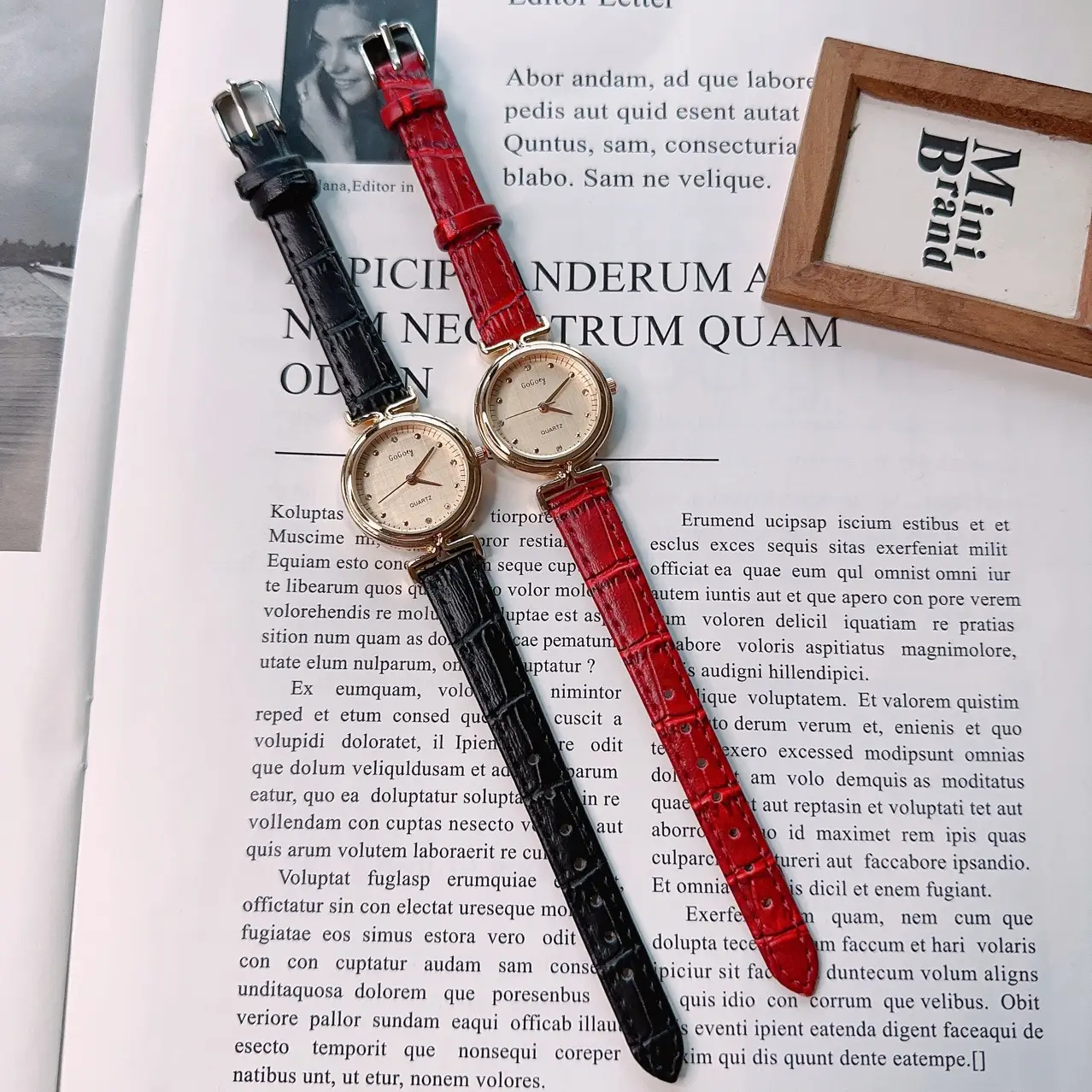 Women's Quartz Watch with Brown Leather Belt — feature 4