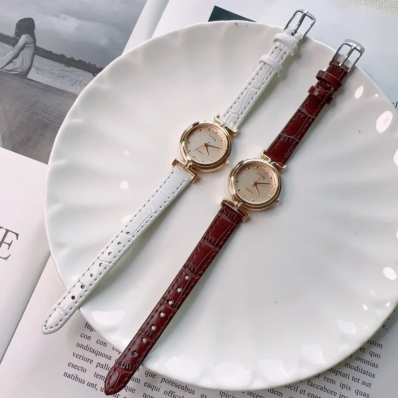 Women's Quartz Watch with Brown Leather Belt — feature 5