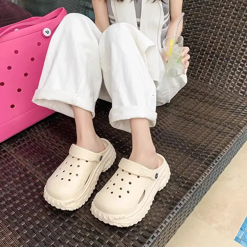 Korean Style Atmospheric Distinctive Two-Wear Sandals and Slippers Women's Spring and Summer Breathable Wet Beach Cave Shoes Non-Slip All-Match - Image 7