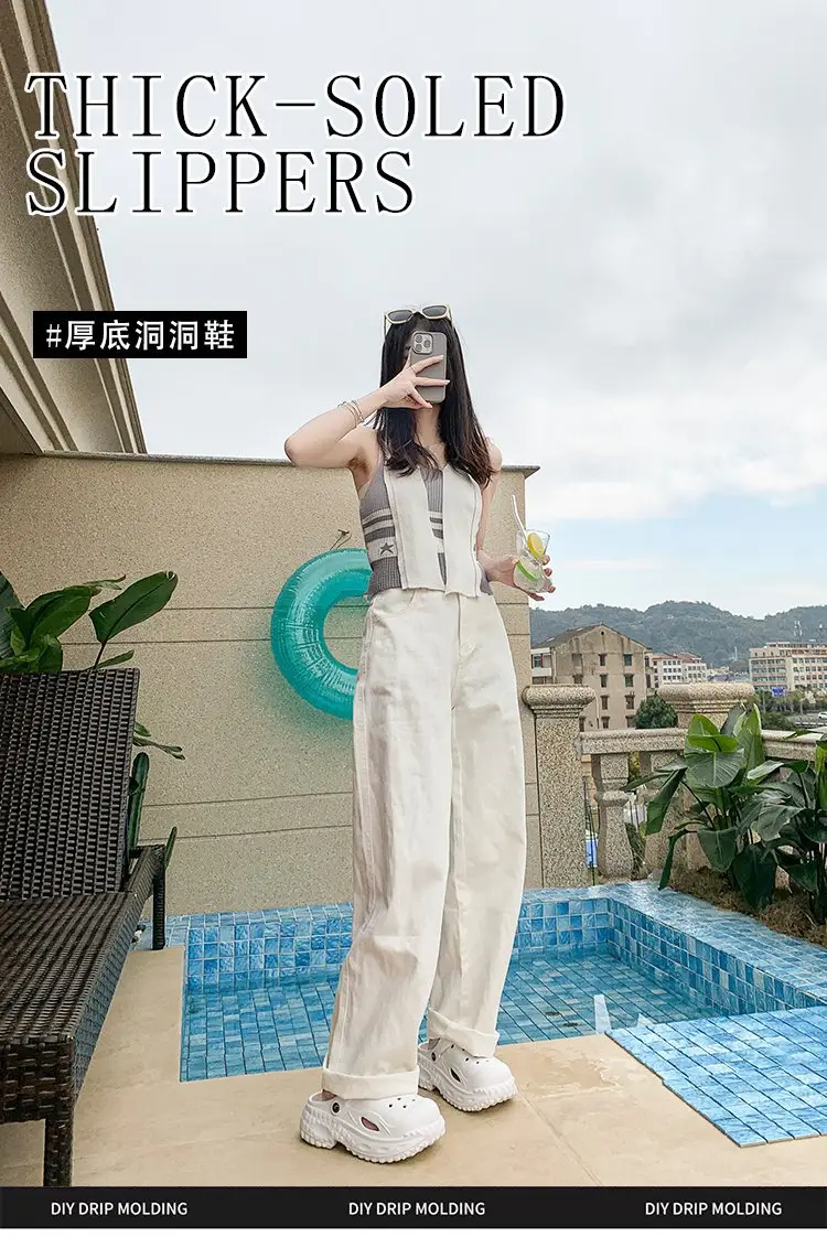 Korean Style Atmospheric Distinctive Two-Wear Sandals and Slippers Women's Spring and Summer Breathable Wet Beach Cave Shoes Non-Slip All-Match — feature 1