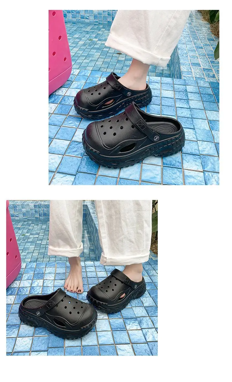 Korean Style Atmospheric Distinctive Two-Wear Sandals and Slippers Women's Spring and Summer Breathable Wet Beach Cave Shoes Non-Slip All-Match — feature 13
