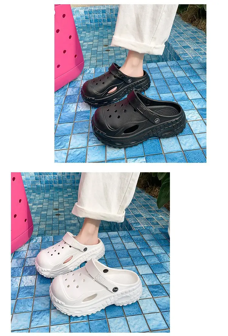 Korean Style Atmospheric Distinctive Two-Wear Sandals and Slippers Women's Spring and Summer Breathable Wet Beach Cave Shoes Non-Slip All-Match — feature 15