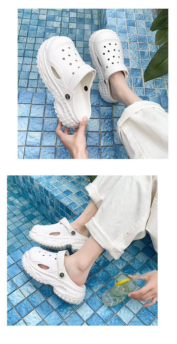 Korean Style Atmospheric Distinctive Two-Wear Sandals and Slippers Women's Spring and Summer Breathable Wet Beach Cave Shoes Non-Slip All-Match — feature 16