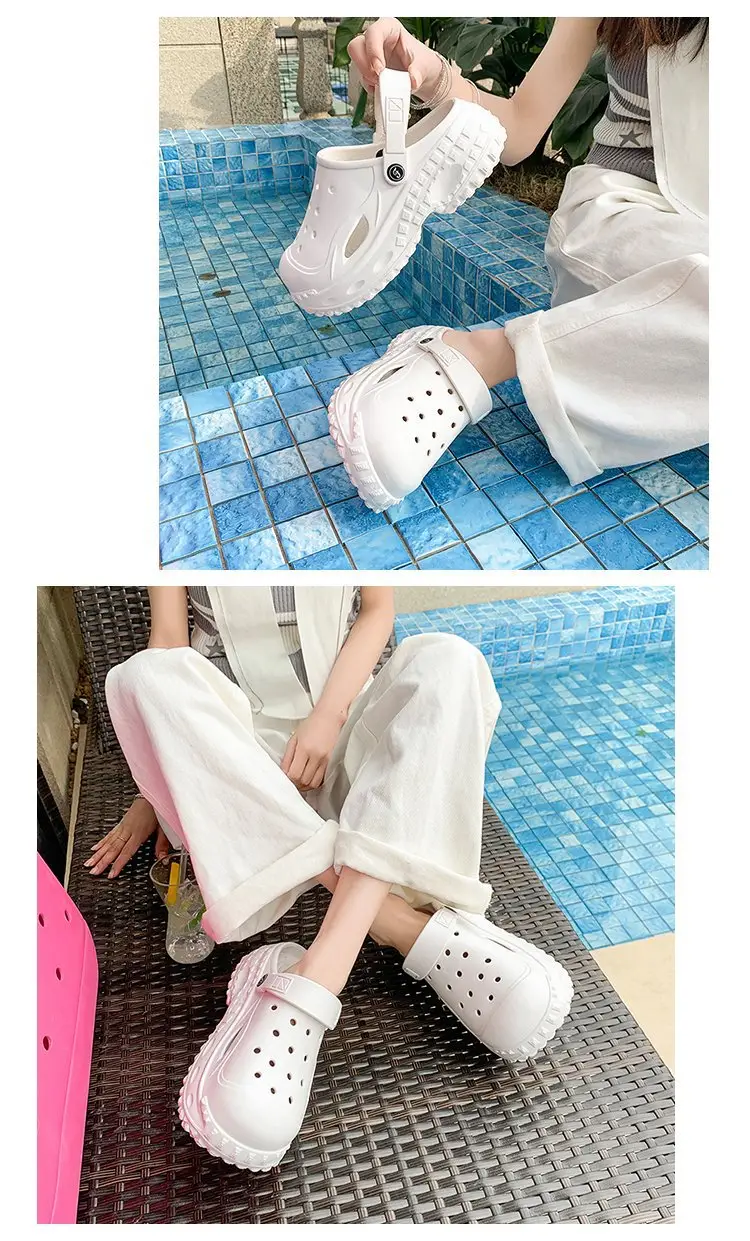 Korean Style Atmospheric Distinctive Two-Wear Sandals and Slippers Women's Spring and Summer Breathable Wet Beach Cave Shoes Non-Slip All-Match — feature 17