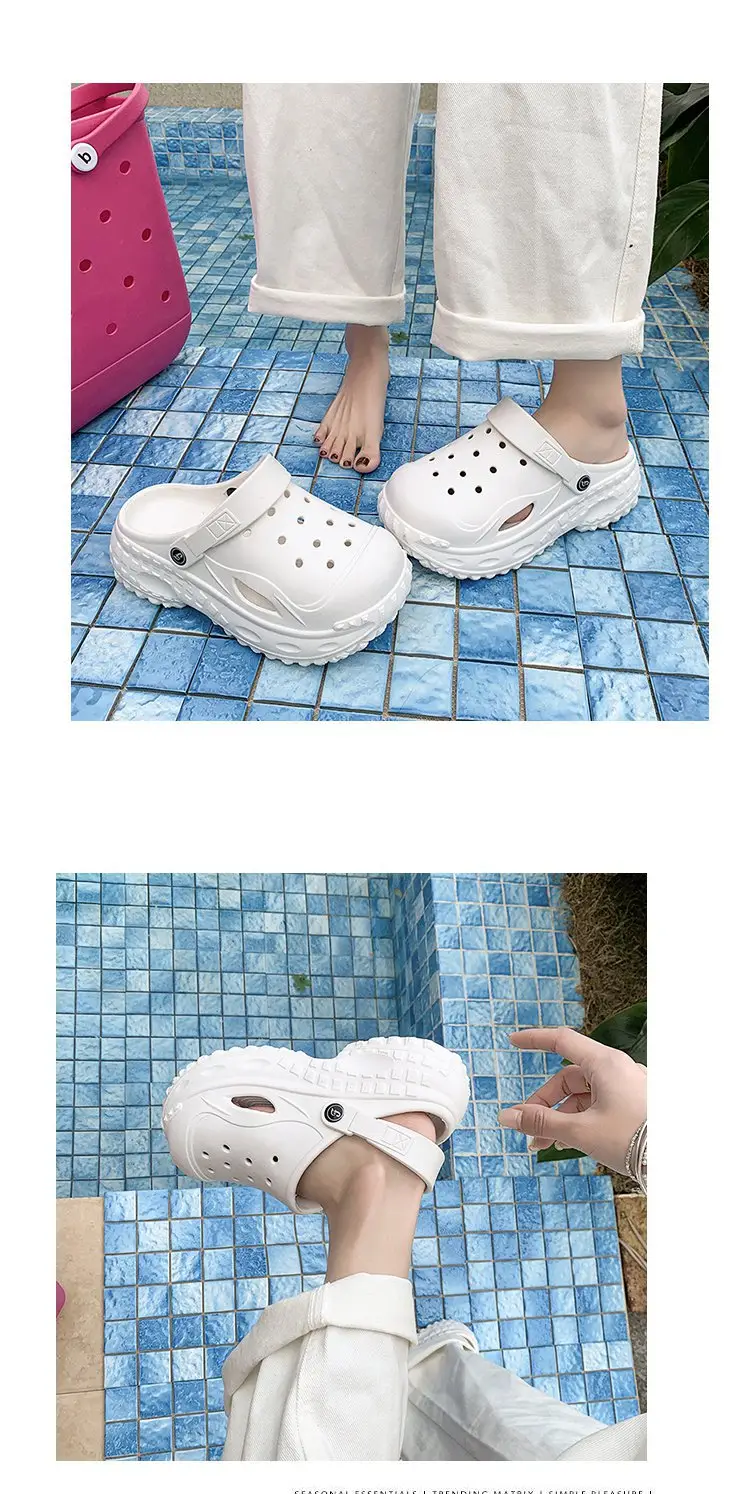 Korean Style Atmospheric Distinctive Two-Wear Sandals and Slippers Women's Spring and Summer Breathable Wet Beach Cave Shoes Non-Slip All-Match — feature 18