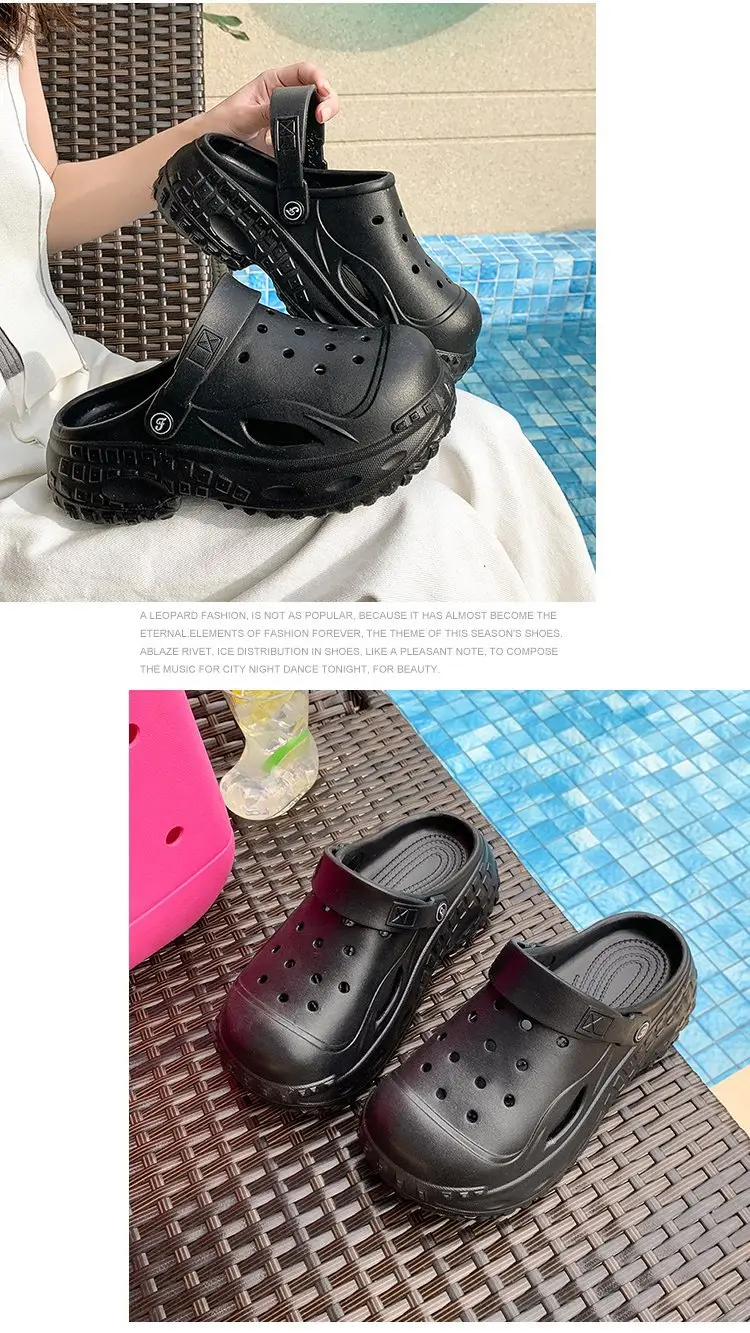 Korean Style Atmospheric Distinctive Two-Wear Sandals and Slippers Women's Spring and Summer Breathable Wet Beach Cave Shoes Non-Slip All-Match — feature 20