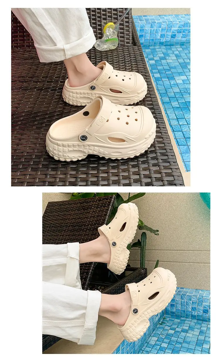 Korean Style Atmospheric Distinctive Two-Wear Sandals and Slippers Women's Spring and Summer Breathable Wet Beach Cave Shoes Non-Slip All-Match — feature 8