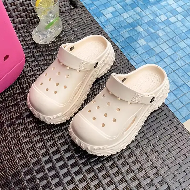 Korean Style Atmospheric Distinctive Two-Wear Sandals and Slippers Women's Spring and Summer Breathable Wet Beach Cave Shoes Non-Slip All-Match - Image 3