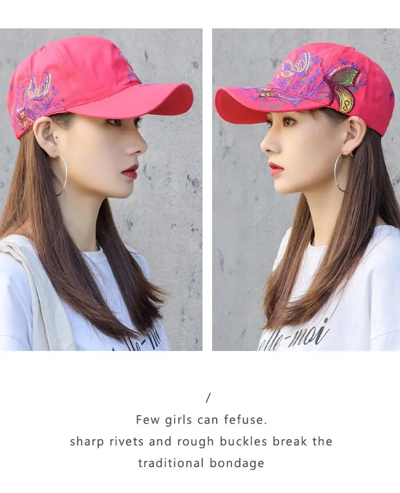 Women Korean Style Peaked Sun Hat Rose Red Soft Top Winter Outdoor Baseball Cap — feature 15