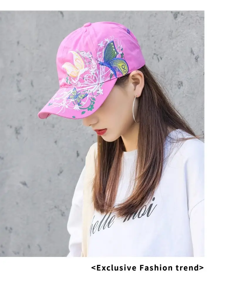 Women Korean Style Peaked Sun Hat Rose Red Soft Top Winter Outdoor Baseball Cap — feature 6