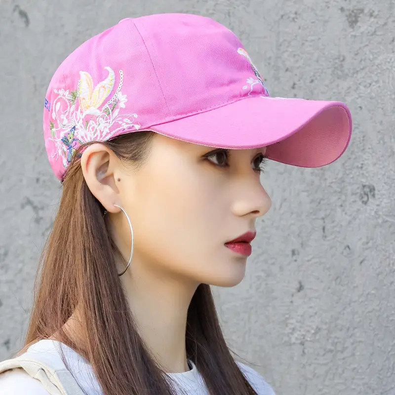Women Korean Style Peaked Sun Hat Rose Red Soft Top Winter Outdoor Baseball Cap - Image 3