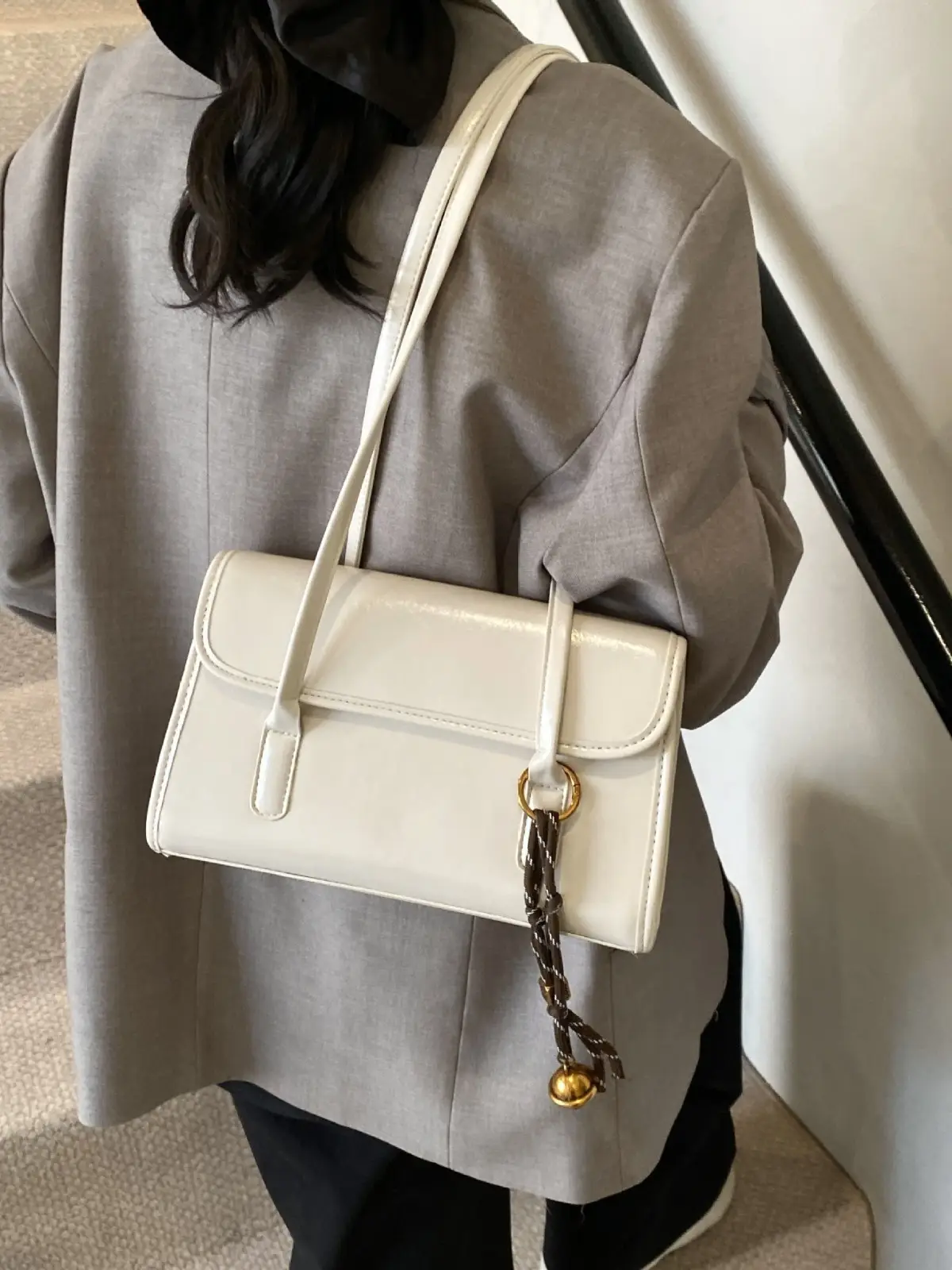 Light Blue Square Shoulder Bag for Women 2024