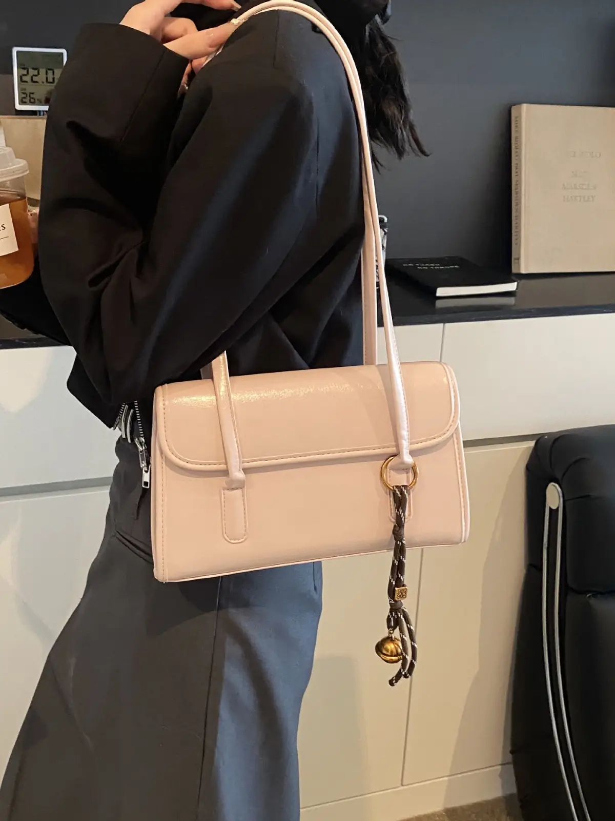 Light Blue Square Shoulder Bag for Women 2024