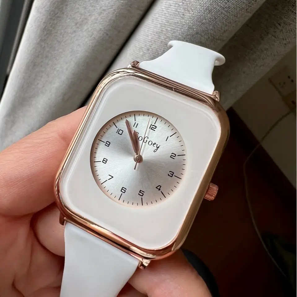 Korean Rose Gold Digital Watch White Strap - Image 7