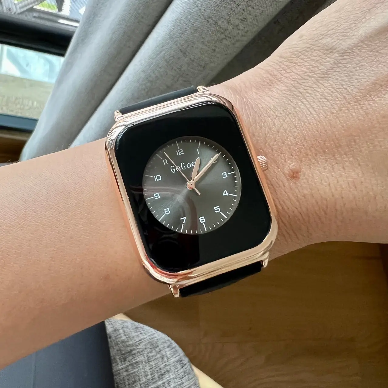 Korean Rose Gold Digital Watch White Strap - Image 8