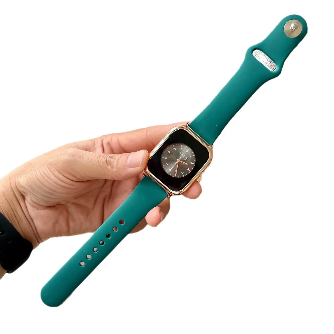 Korean Rose Gold Digital Watch White Strap - Image 11