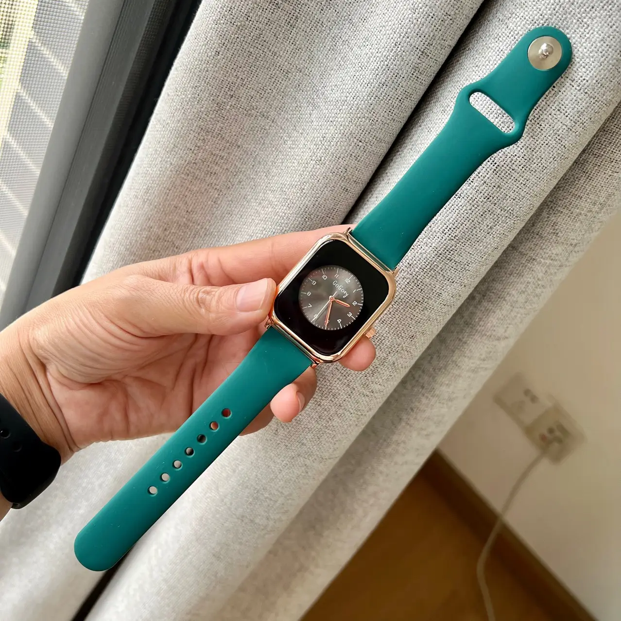 Korean Rose Gold Digital Watch White Strap — feature 4