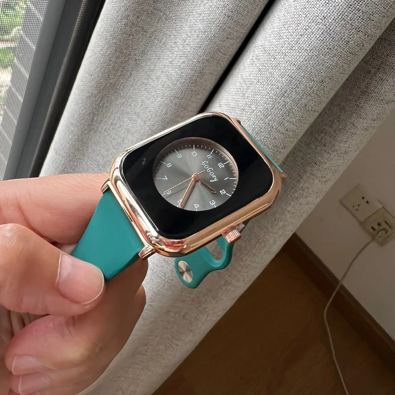 Korean Rose Gold Digital Watch White Strap — feature 5