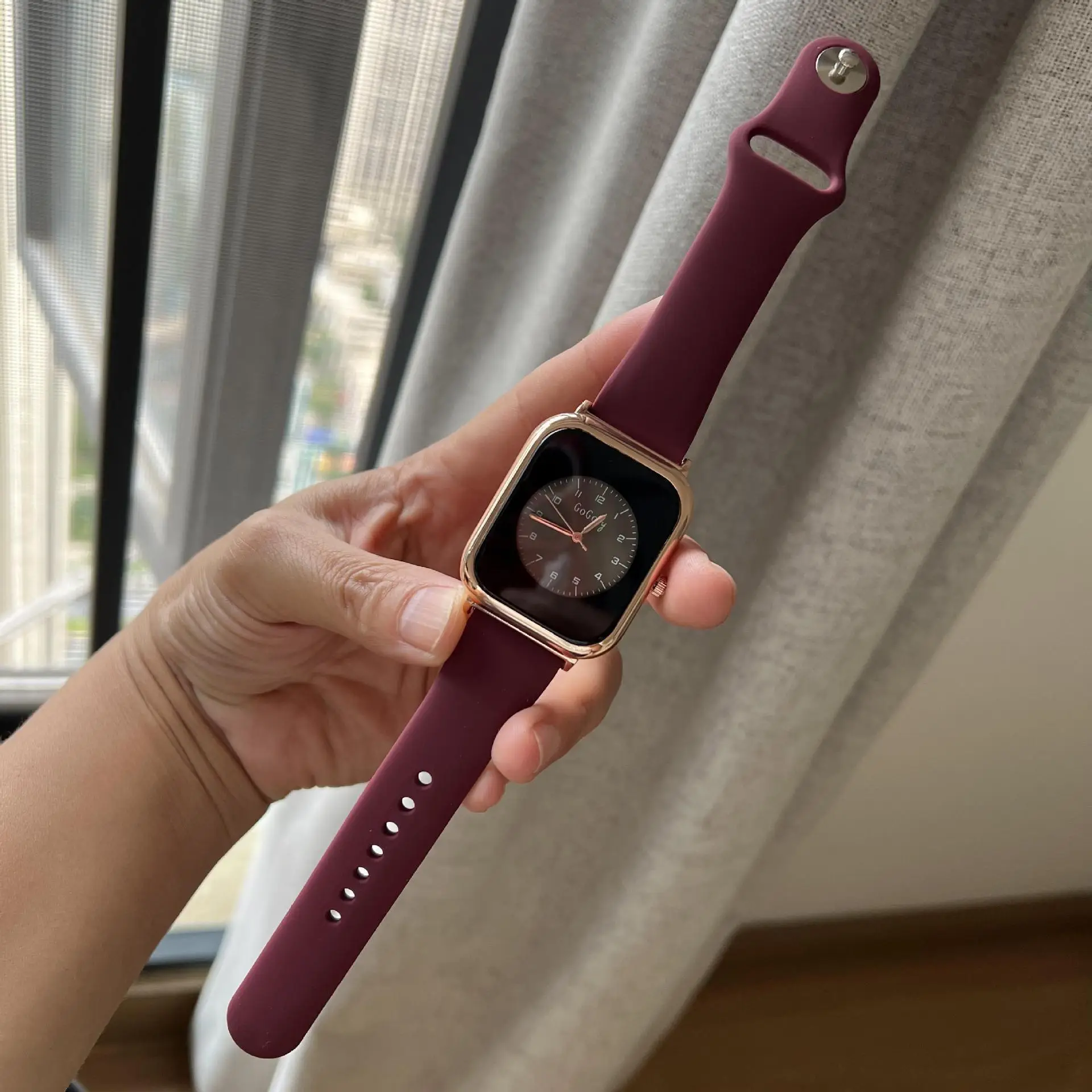 Korean Rose Gold Digital Watch White Strap - Image 6